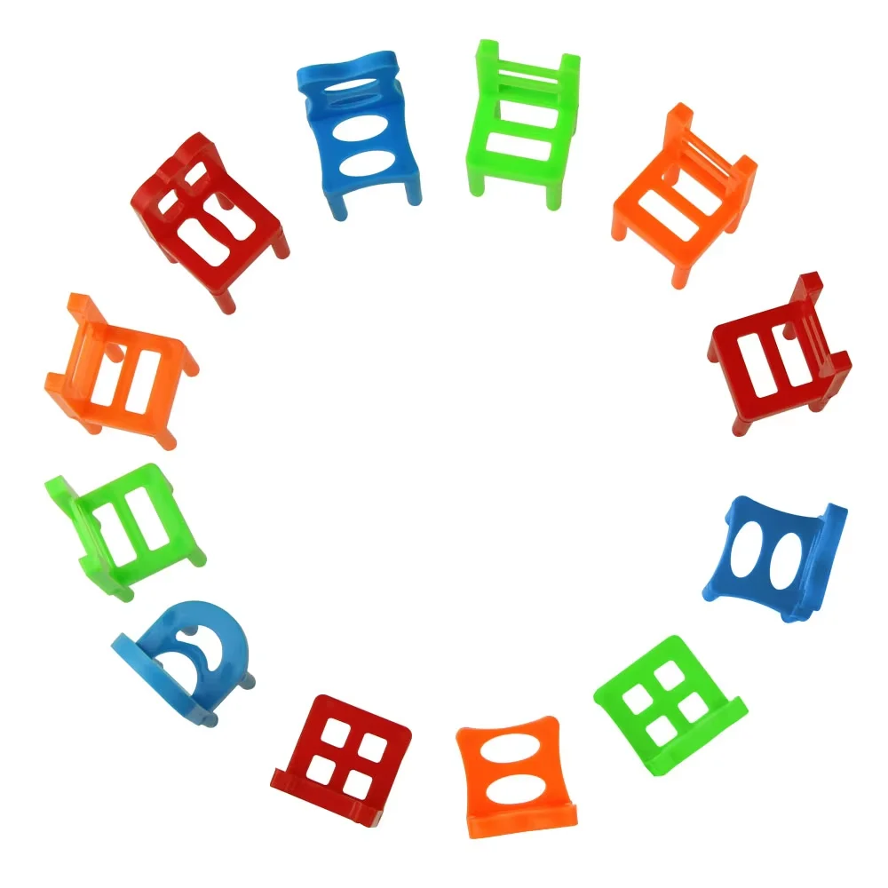 18Pcs/Set Mini Balance Chairs Game Stacking Blocks Assembly Balancing Training Interactive Family Game Educational Toy for Kids