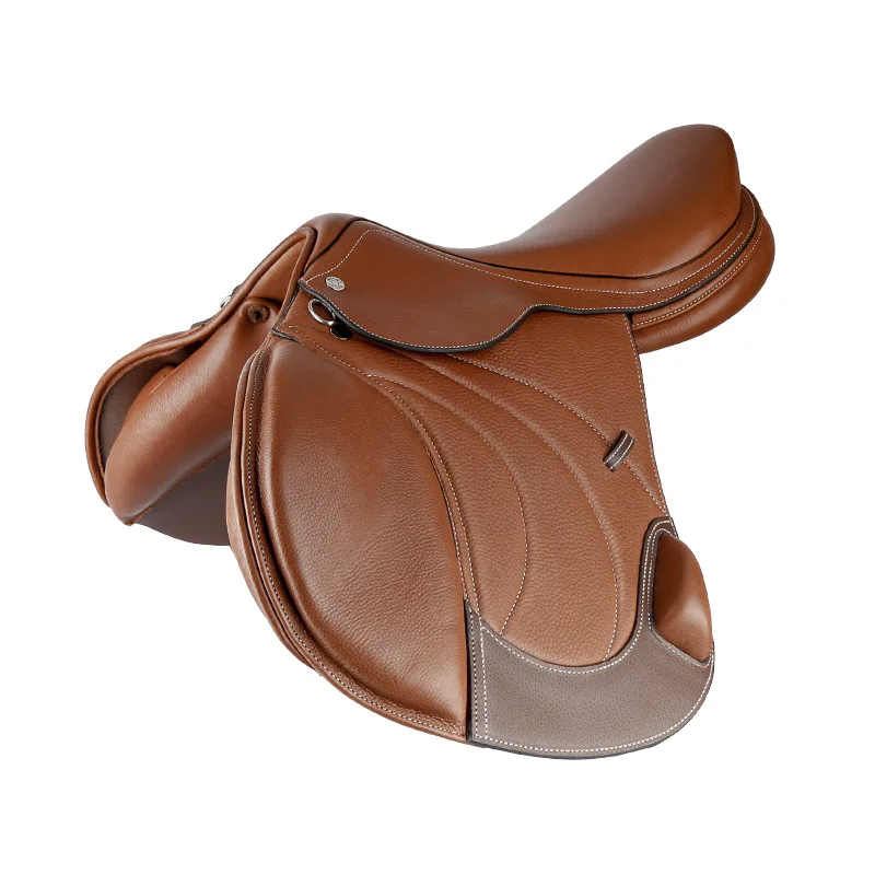 WECAN Saddle Double Cowhide Obstacle Saddle Black Brown Harness Equestrian Goods 8202021