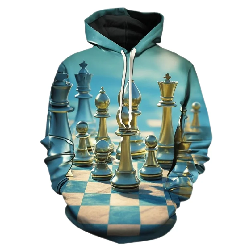 Fashion Chess 3D Printed Hoodie For Men Casual Hooded Long Sleeves Sweatshirt Cool Street Male Pullovers Female Clothing Hoody