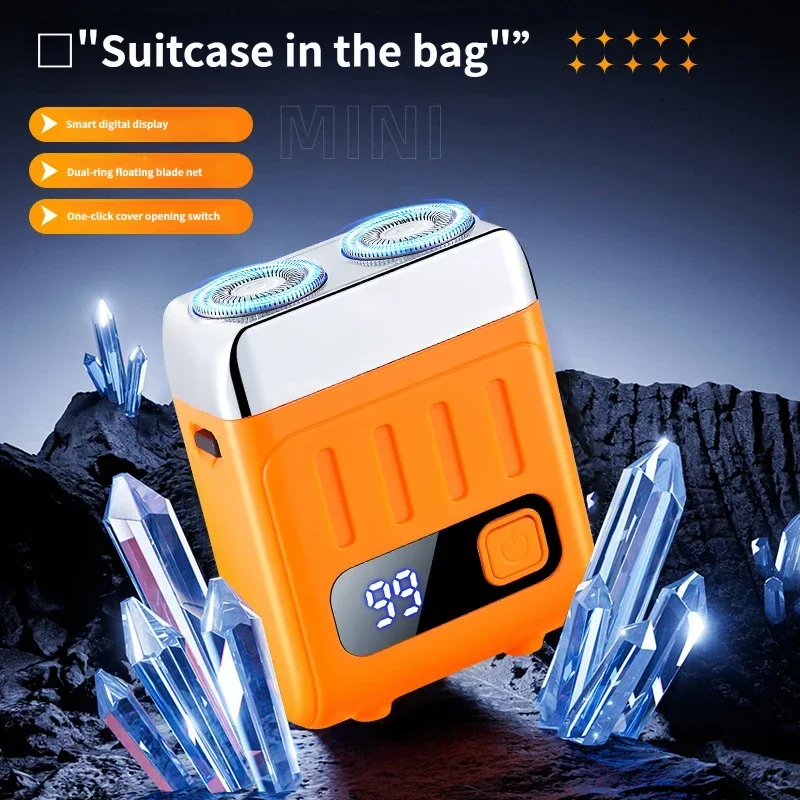 New‑style Smart Digital Display Electric Shaver for Men, Portable Electric Beard Trimmer with Dual‑Head Design