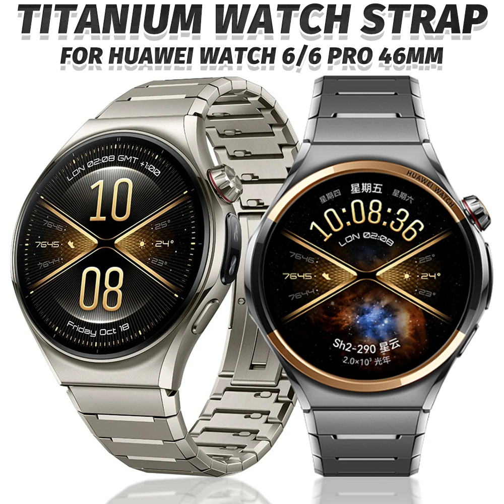 No-Gap Titanium Watchbands Folding Buckle Band for HUAWEI WATCH 6 Pro 46mm Premium Metal Bracelet Strap for Huawei Watch 6