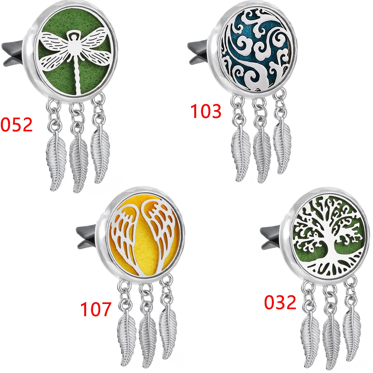 1 PC Refillable car air freshener perfume feather pendant diffuser, car air conditioning vent interior accessory