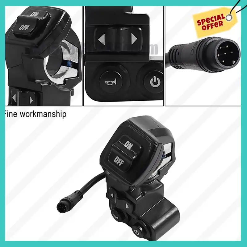 -ABJZ Per Kukirin G2 Pro/G2 Pro DB/G2 Max Scooter elettrico-4 in 1 Interruttore fari con clacson di accensione/spegnimento Luci di direzione sinistra destra