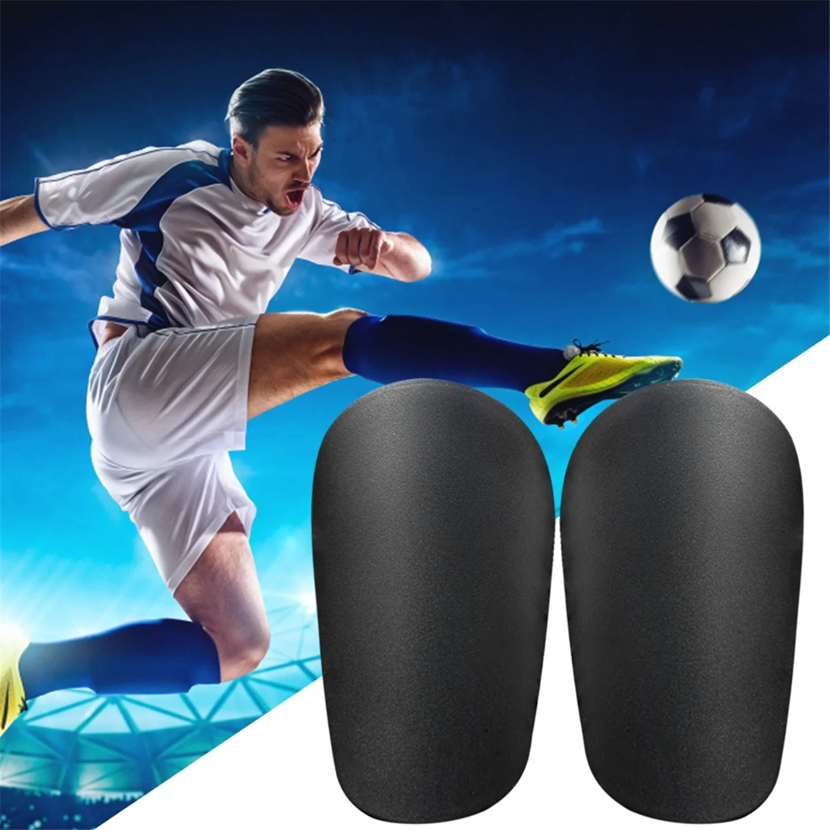 JHO_5Pcs Black Shin Guards Mini Shin Pads, Wear-Resistant Shock-Absorbing Football Shin Pads, Football Training Shin Pads