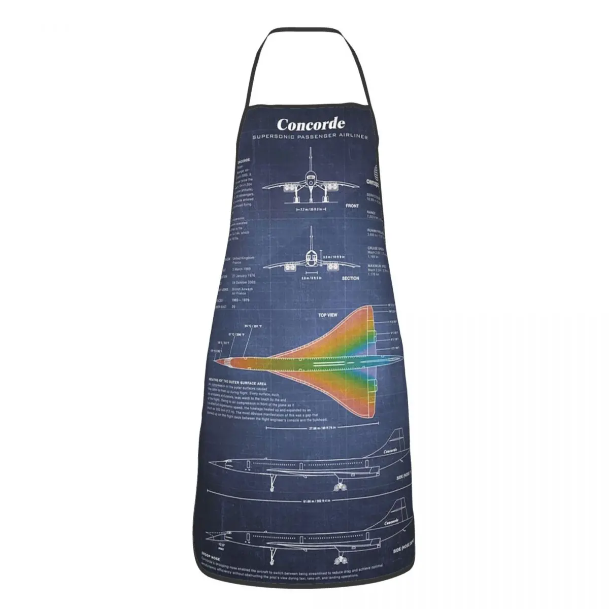 Concorde Supersonic Airliner Blueprint Apron Chef Cooking Baking Tablier Waterproof Bib Kitchen Cleaning Pinafore for Women Men