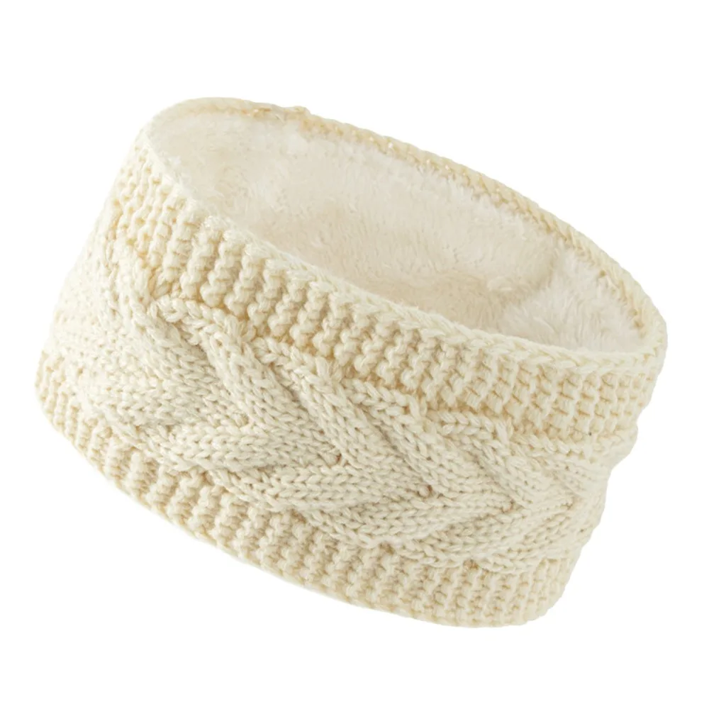 

Модные теплые зимние повязки на голову с флисовой подкладкой, широкие эластичные утепленные тюрбаны-шапки для девочек