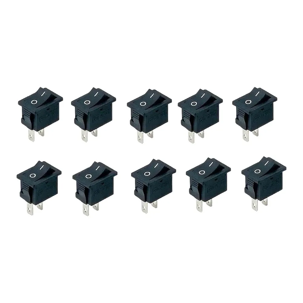 10PCS 2 Pin Mini Rocker Switch ON/OFF SPST for Electronics Projects Rated 125VAC for 6a / 250VAC 3A for Applications