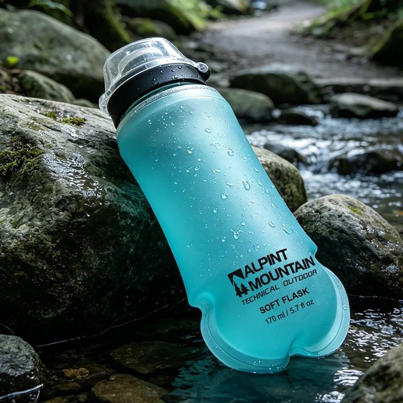 170ml Foldable Leak-Proof Soft Collapsible Nutrition Flask for Hydration Pack BPA Free TPU, Lightweight,Easy Open Cap Running - view 3