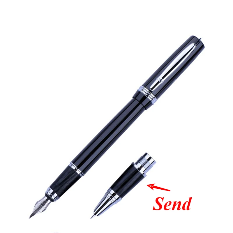 

New DUKE P06 Black Metal Fountain Pen F 0.5MM Nib, High Quality Luxury Vintage Rollerball Pen Student Office Writing Gel Pens