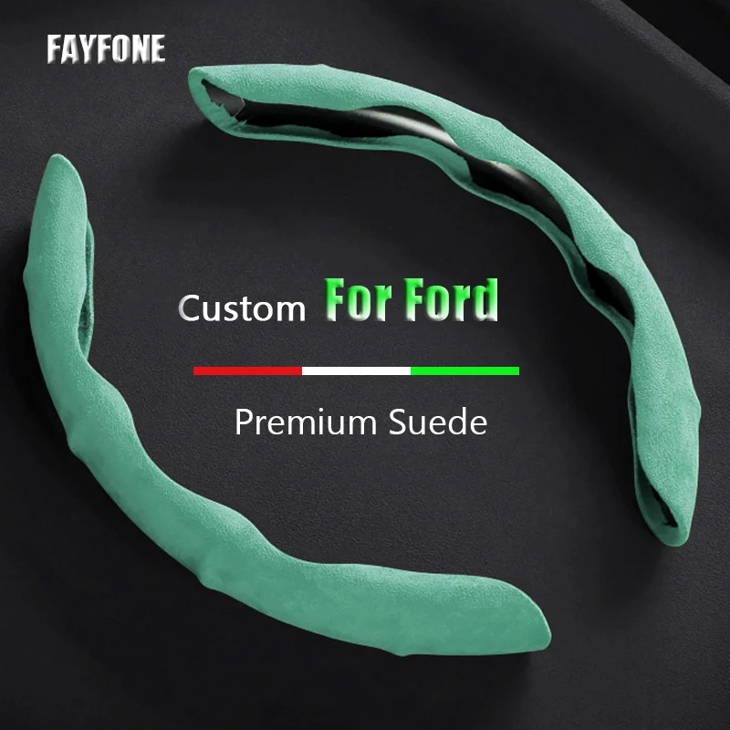 

Suede Car Steering Wheel Cover Custom For Ford Taurus Ecosport Focus 3 4 5 Mondeo Fiesta Kuga Ranger Escort F150 MK3 Auto parts