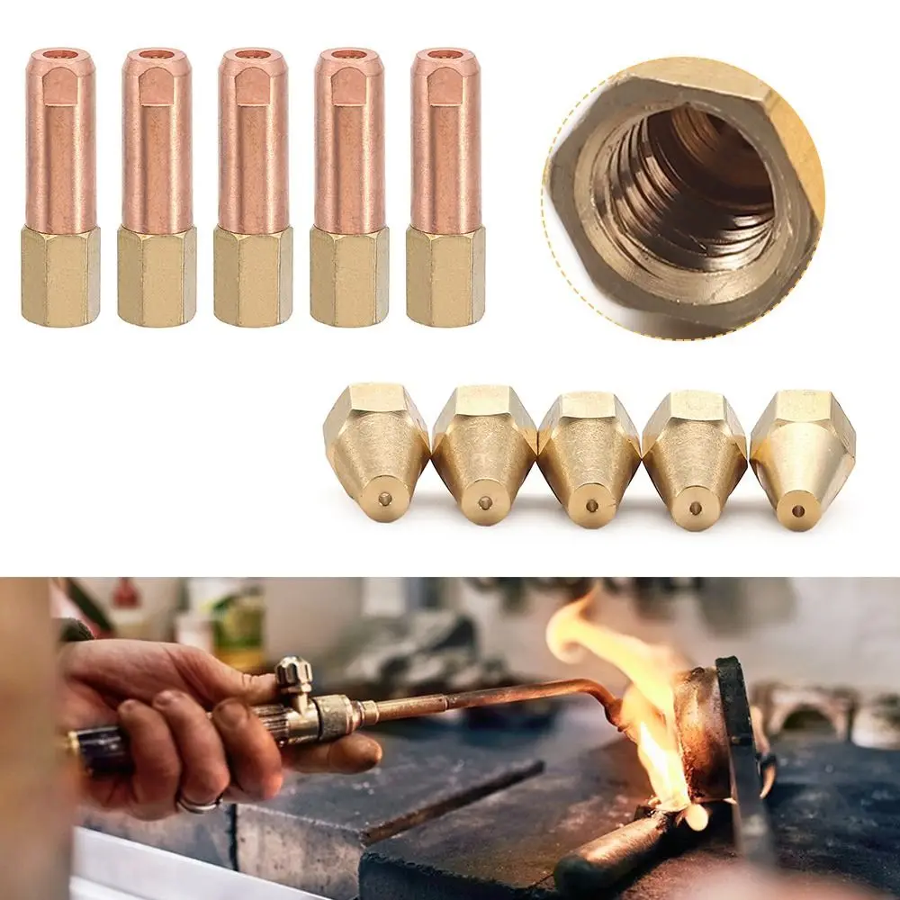 H01-2 Gas Brazing Torch Nozzle Pure Copper Oxygen Propane Liquified Gas Torch Tip 1# 2# 3# 4# 5# Solder Welding Torch Accessory