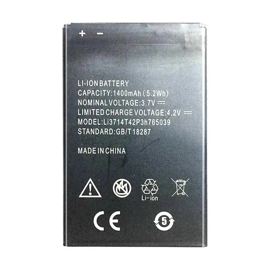 Safe 1400Mah Mobile Phone Battery Long-Lasting Performance For Zte Blade A3 T220 AF3 T221 A5 AF5 Li3714t42p3h765039