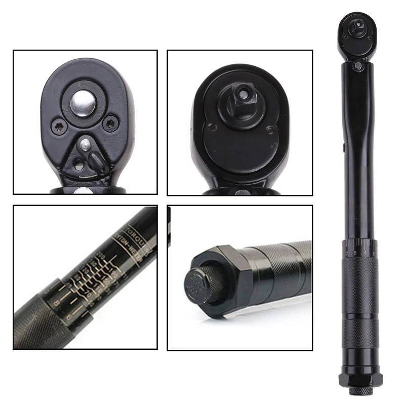 1/4-Inch Torque Wrench Square 5-25NM Two-Way Precise Ratchet Wrench Repair Spanner for Key Hand Tools Carbon Steel