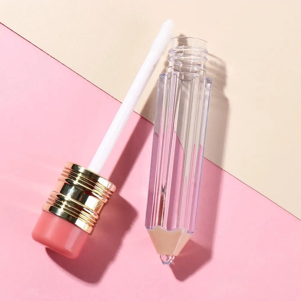 แบบพกพา 5ml หลอดลิปกลอสดินสอโปร่งใสตัวอย่างขวดพลาสติก MINI Lip Balm Tube Handmade