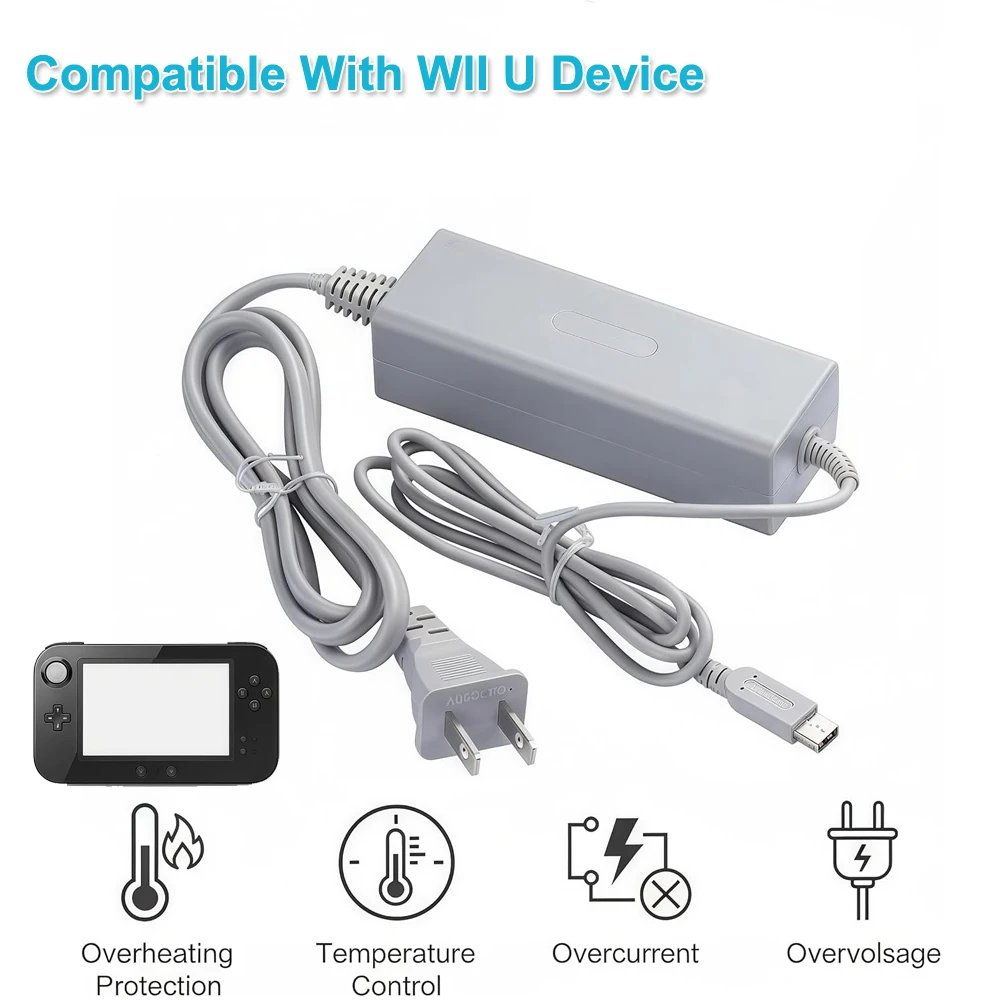 EU/USPlug AC Adapter Charger For Wii U Gamepad Controller Charging 100-240V Adapter Compatible With Nintendo Remote Joystick
