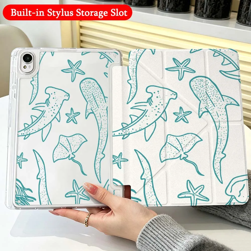 

Cartoon shark Case For Huawei Honor Matepad Pad X10 X9 GT Pro V9 9 Air SE 12X 11.5 11 13.2 11.5s inch Foldable Tablet