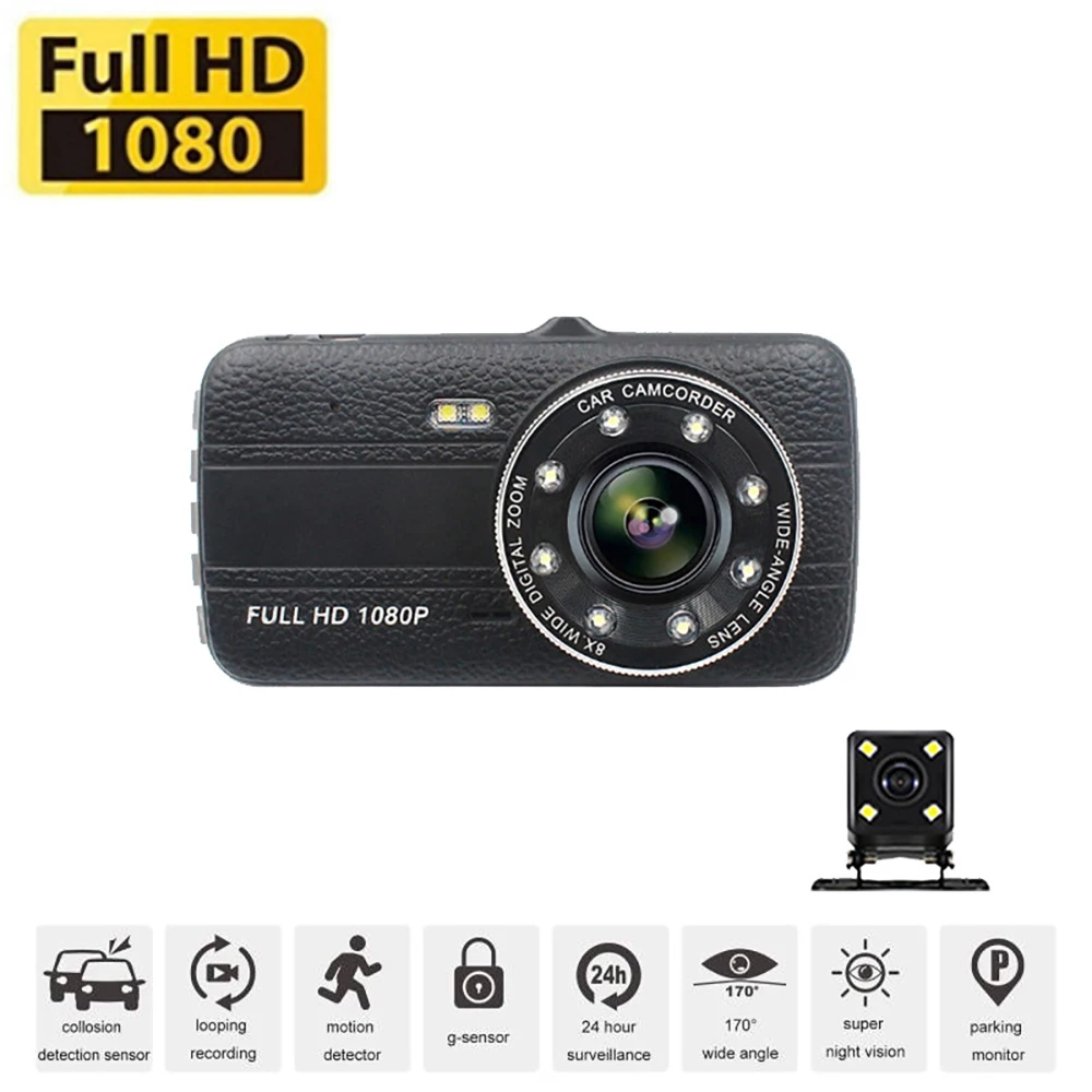 Car DVR Full HD 1080P Dash Cam Rear View Vehicle Camera Drive Video Recorder Night Vision Auto Dashcam Black Box Car Accessories