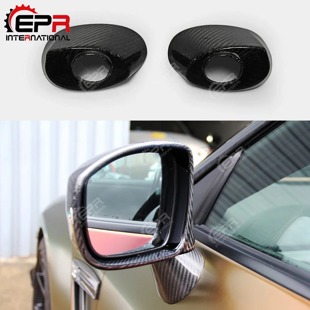 Car-styling For Nissan R35 GTR OEM Carbon Fiber Side Mirror Base Stand Glossy Finish GT-R Tuning Mirror Trim Drift Body Kit Part view 3