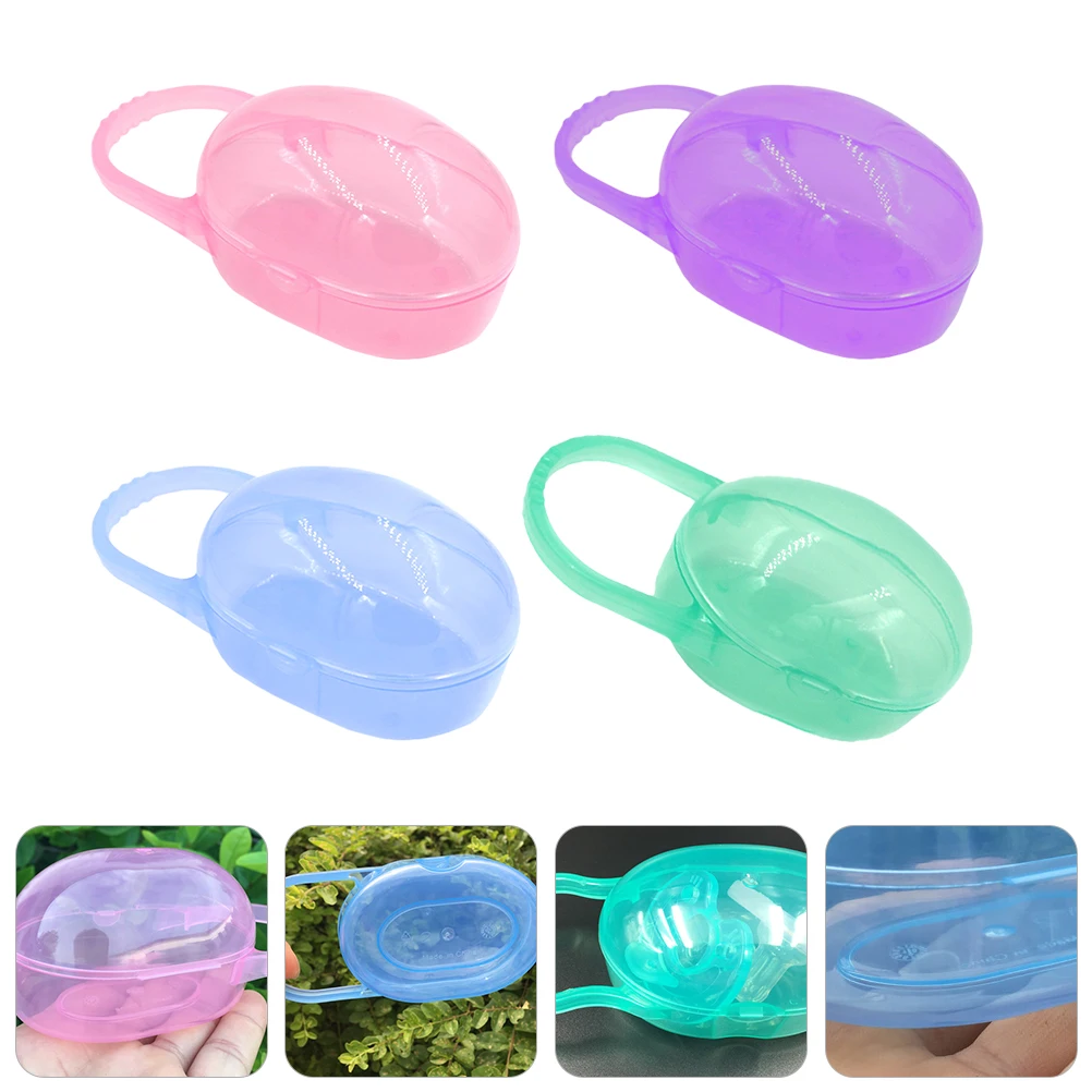 4pcs Box Storage Case Baby Pacifier Box Portable Dust-Proof Soother Holder For Travel Home Infant Pacifier Cases