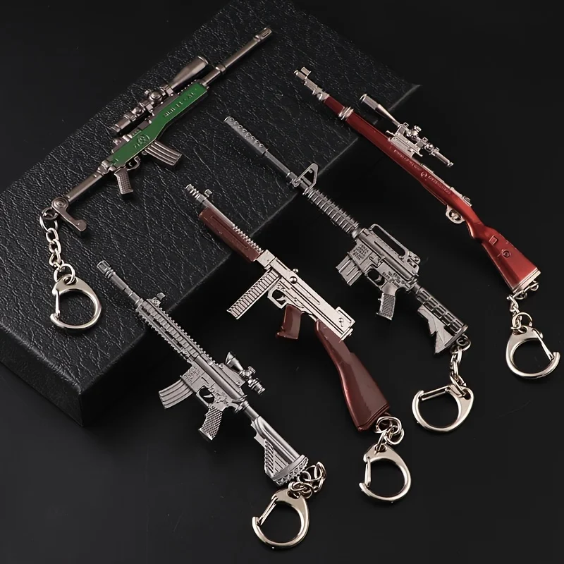 1 Stück Spielzeugpistole Schlüsselanhänger, Legierung Spielzeugpistole Modell Anhänger Auto Schlüsselanhänger Auto Schlüsselanhänger Geschenk für Männer Jungen – Detail 4