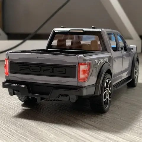 1:20 para camioneta Ford Raptor F150, modelo de aleación de Metal fundido, decoración para el hogar, adornos de moda con sonido y luz