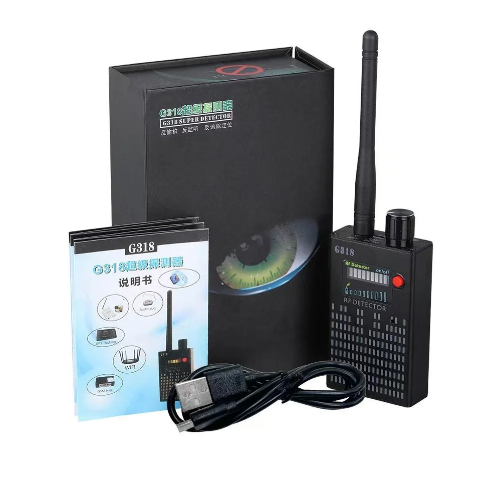 G318 RF Bug Detector Frequency Detect SIM Card Eavesdropping Device Wireless Pinhole Camera GPS Tracker for Vehicle Inspection