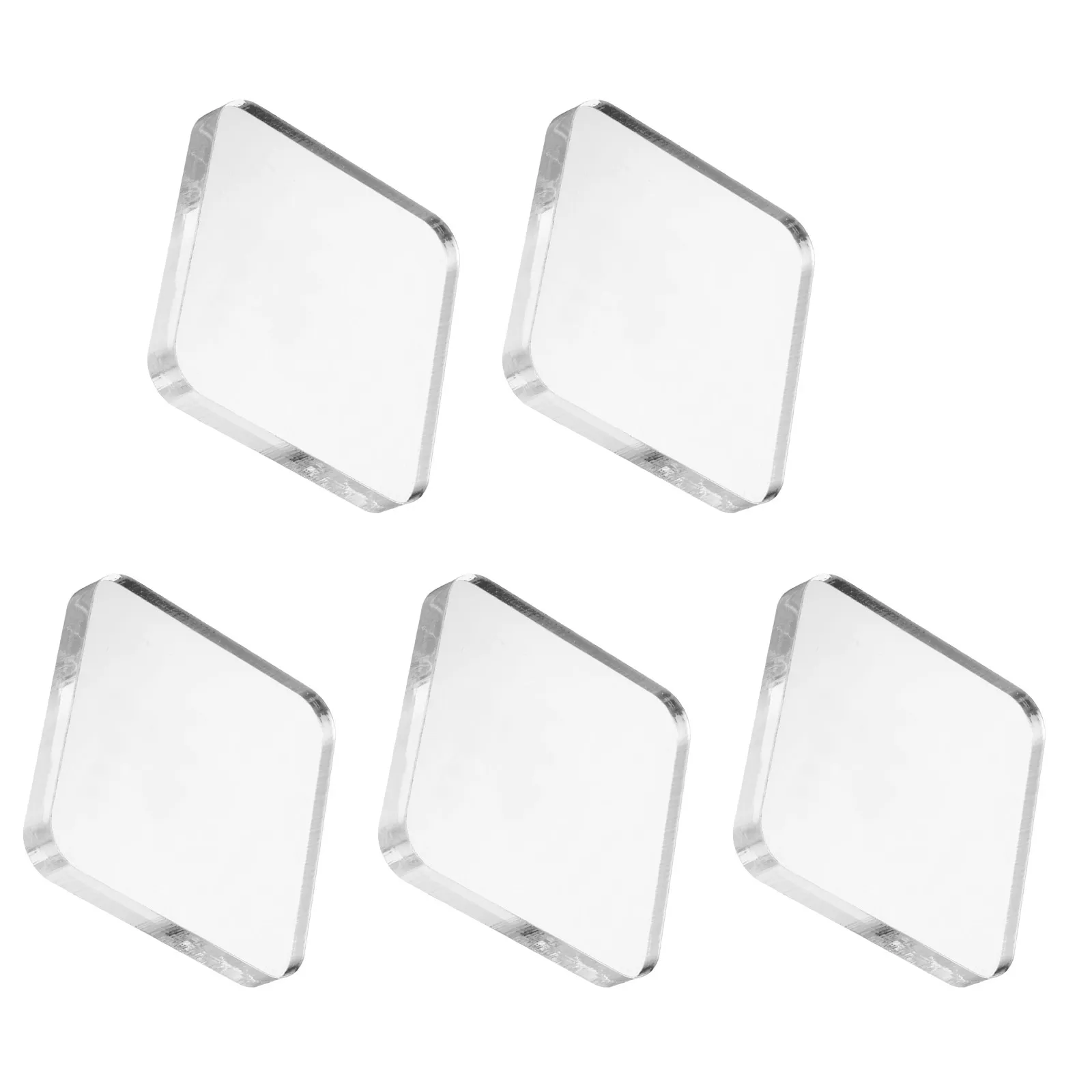 5Pcs Transparent Acrylic Craft Block 10x10cm Essential Stamping Tool for Kids DIY Decorative Scrapbooking Art Projects School