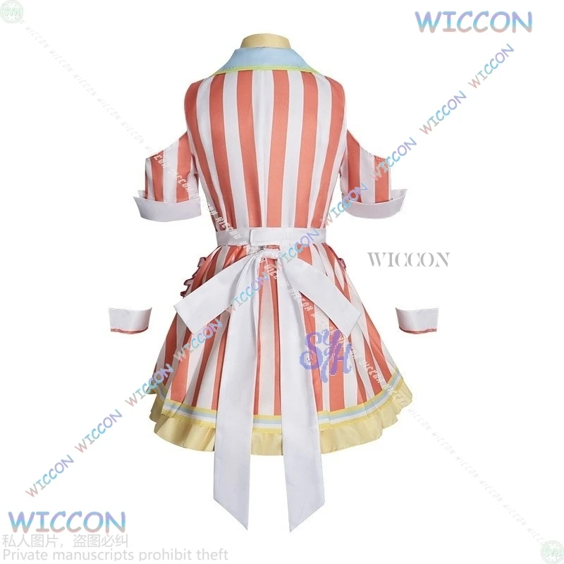 كوس C لعبة مشروع Sekai تأثيري موموي إيري زي مطعم نادلة موحدة Kawaii فستان مخطط خادمة لوليتا هالوين كوس