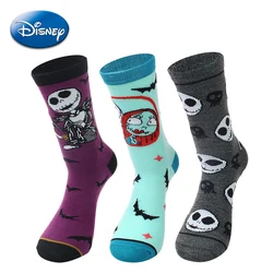 Disney-calcetín de algodón con estampado de figuras de dibujos animados para hombre y mujer, medias cálidas de Jack Sally para Cosplay, pesadilla antes de Navidad, Invierno