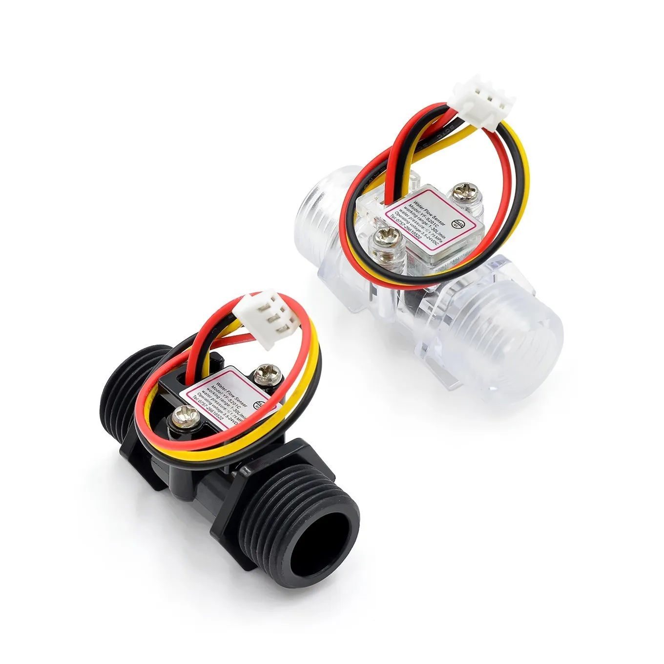 Transparent Black Flow Meter YF-201C Water Flow Sensor Turbine Flow Meter 4 Points Flow Sensor