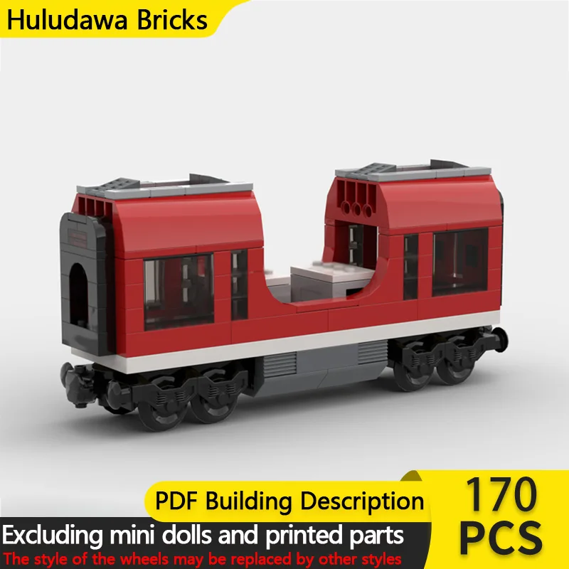 

City Car Model MOC Building Bricks 7938 Open Train Freight Carriages Modular Technology Children Holiday Gifts Assemble Toy Suit