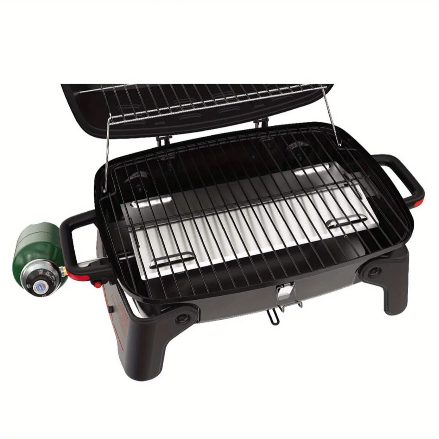 

Portable Red and Black Gas Grill Burner - Compact, Foldable, and Lightweight Design for Camping, Outdoor Cooking, Patio, and