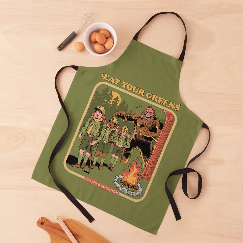 Eat Your Greens Apron Kitchen For Women Household Items Apron