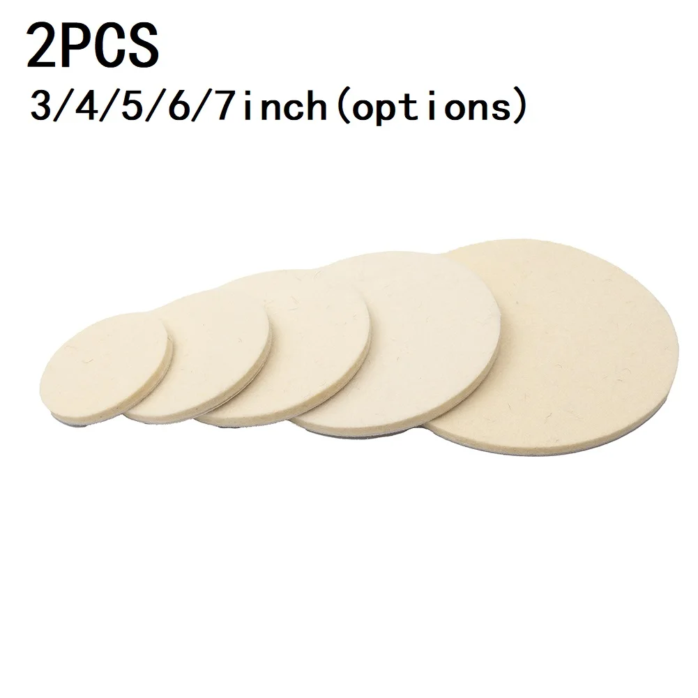 Parlatma Pedi 2 adet Yün Keçe Parlatma Pedi 75mm/100mm/125mm/150mm Tekerlek Cam-Paslanmaz Çelik Cila Tamir Çizik Araçları