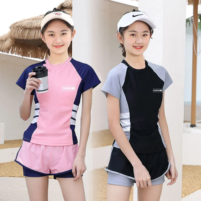 

Girls' Swimsuit Split Middle School Children's 2022 New Fashion Kids Swimsuit Summer Girls' Two Piece Swimsuit