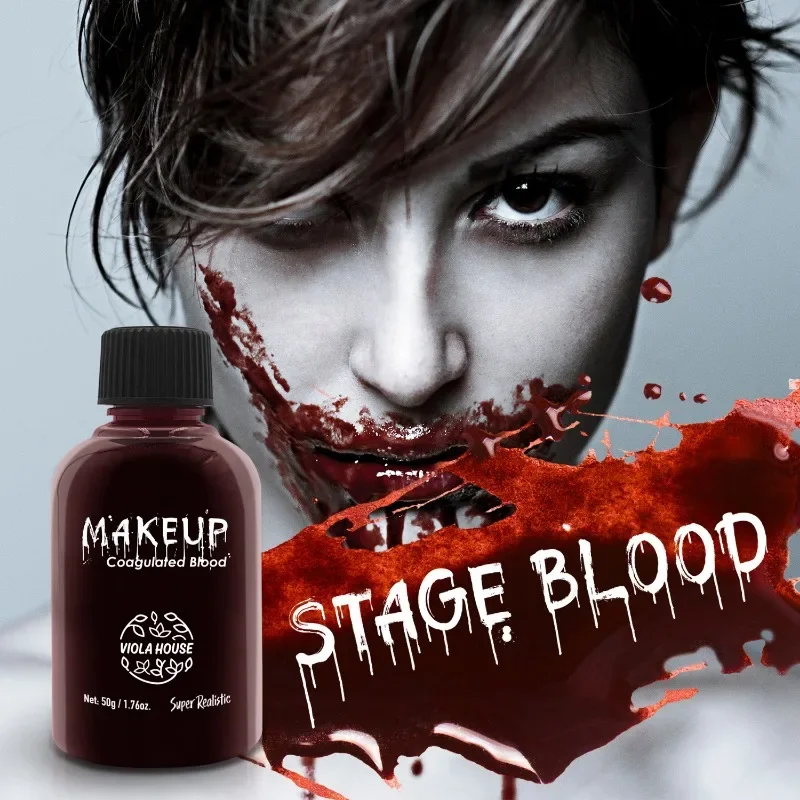 

50g Halloween Plasma Spray Simulation Makeup Props Vampire Zombie Funny Makeup Spot Fast Delivery Make Up Face Paint Fake Blood