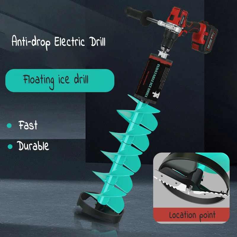 New Winter Ice Drill Double Helix Ice Auger 50/75cm Stainless Steel Blade Ice Fishing Accessory