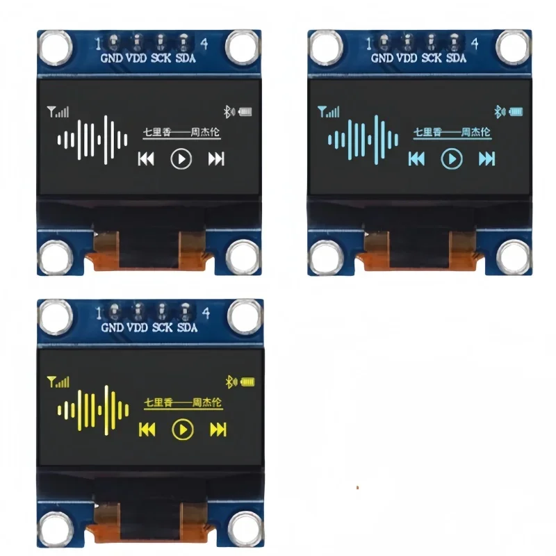 0.96 Inch OLED Display Module 128x64 I2C SPI SSD1315 White Blue Yellow Blue for Arduino ESP32 Raspberry Pi LCD Screen 4 Pin DIY