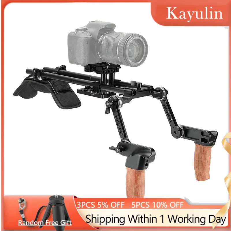 

Kayulin Pro Shoulder Mount Rig With Manfrotto Quick Release Plate & ARRI Rosette Magic Arm Wooden Handgrips