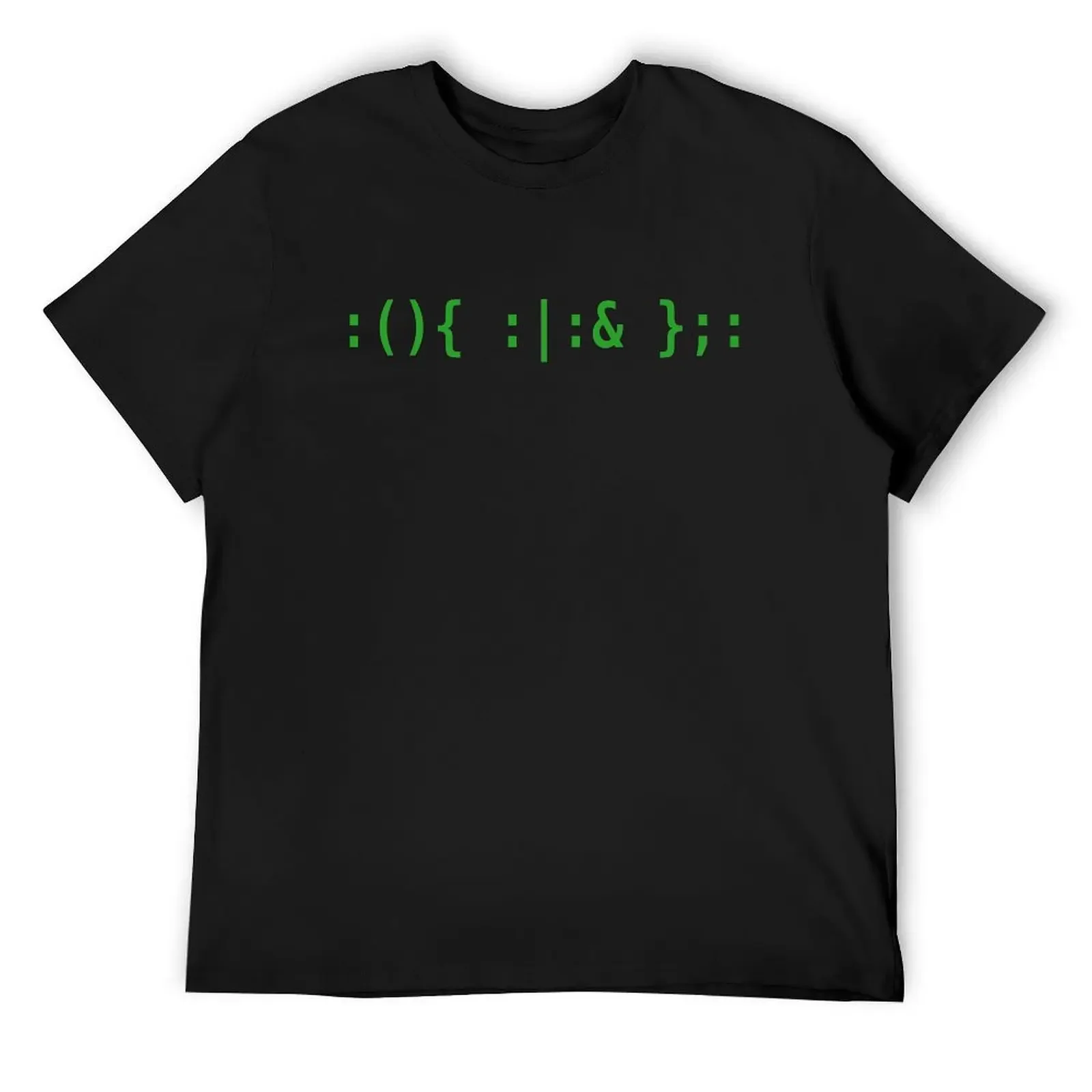 

Bash Fork Bomb - Green Text for Unix/Linux Hackers T-Shirt tops street wear luxury clothes men