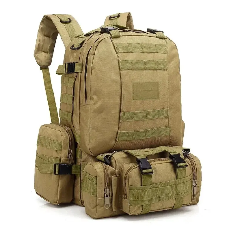 Oxford pano ao ar livre mochila camuflagem do exército tático mochila montanhismo grande combinação mochila vestindo saco da cintura