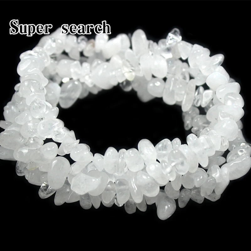 5-8mm Wholesale Natural White Crystal Quartz Lrregular Gravel Stone Beads For Jewelry Making DIY Bracelet Necklace 14 inch ﻿