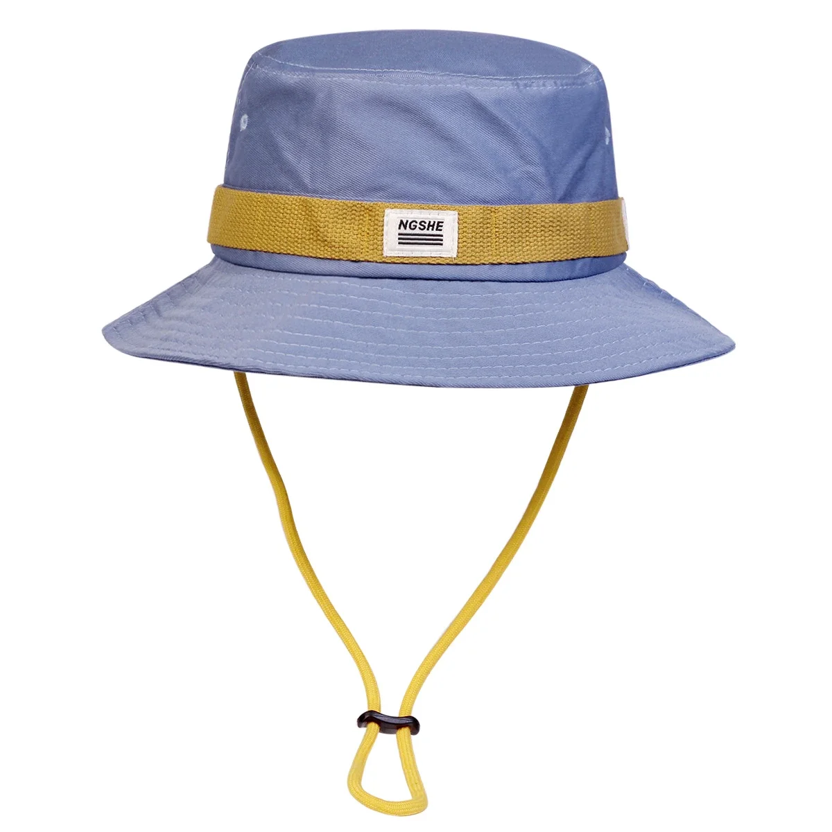 Unisex NGSHE Embroidery Draw Rope Bucket Hats Fishermen Caps Outdoor Casual Cap Sunscreen Hat Adventure Hat