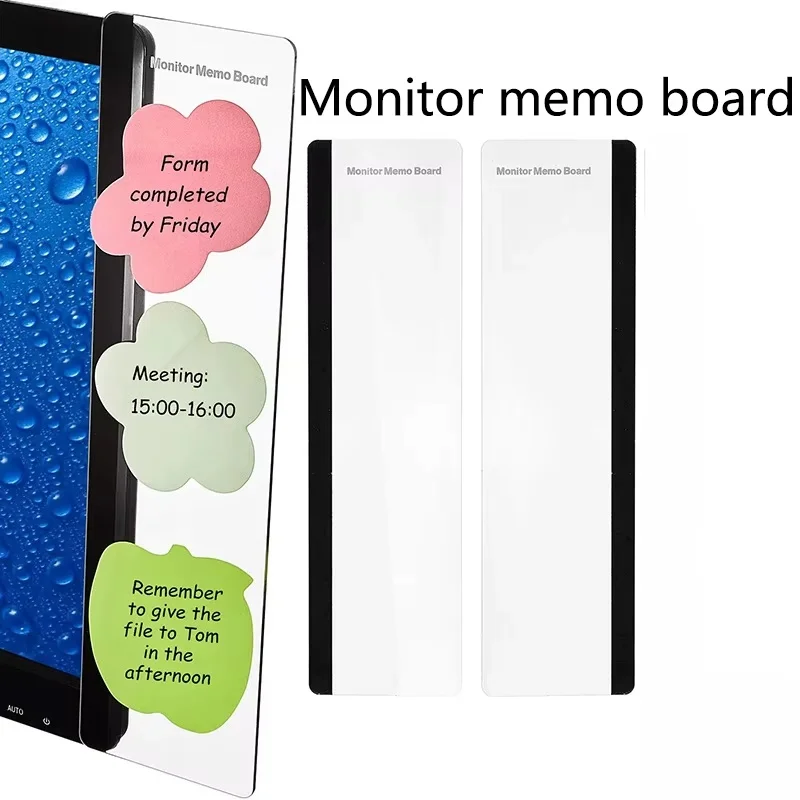 1Pcs Computer Monitor Memo Board Clip Left/Right Sticky Note Holder Message Board Panel For Desktop Office Desk Accessories Use