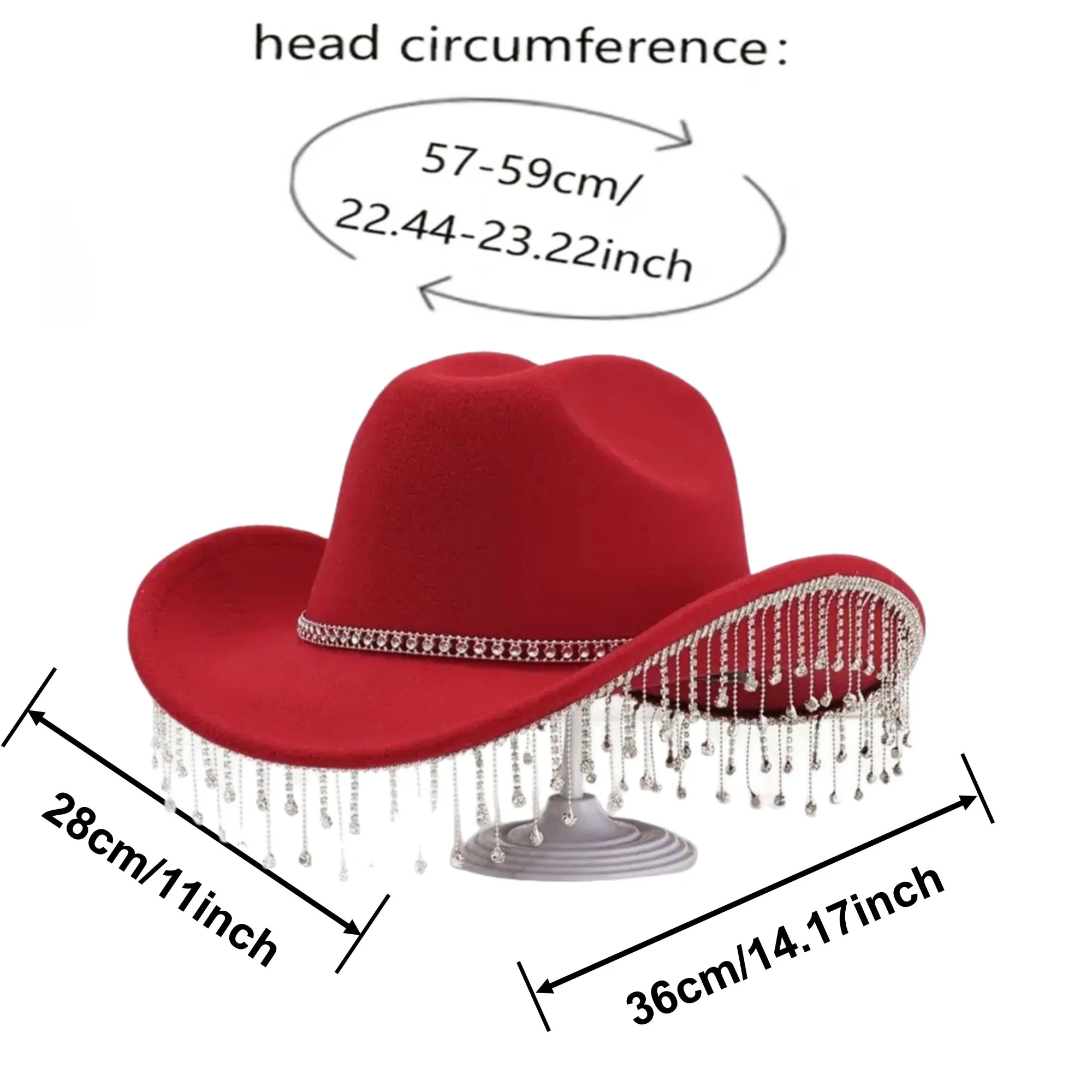 HongLuan Costume Hat Adult, Cowboy Hats Rhinestone for Woman, Cowboy Cosplay Female Accessories & Cowgirl Cap