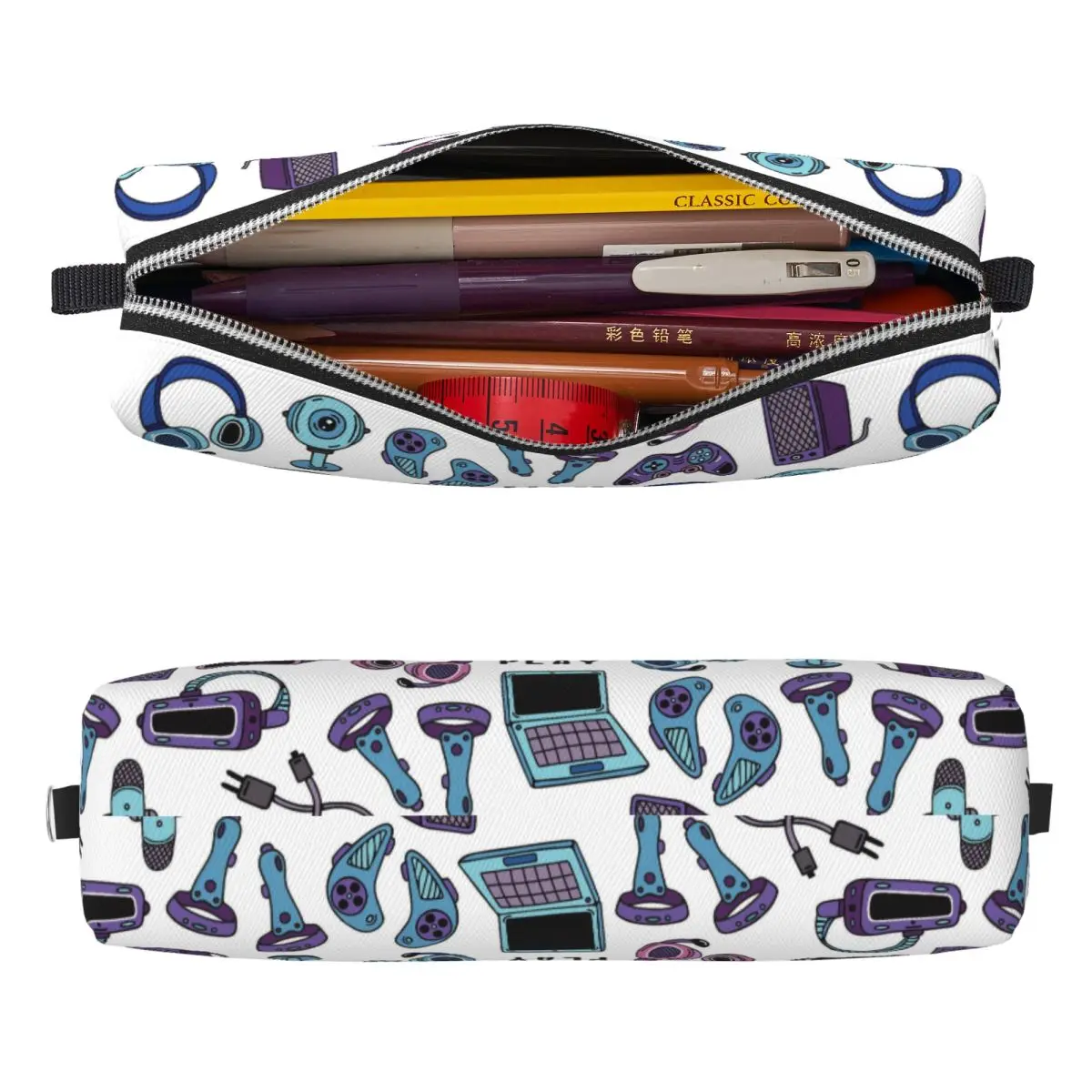 Game Controller Pattern Pencil Case Pencilcases Pen Holder for Girl Boy Large Storage Bag Students School Gifts Stationery