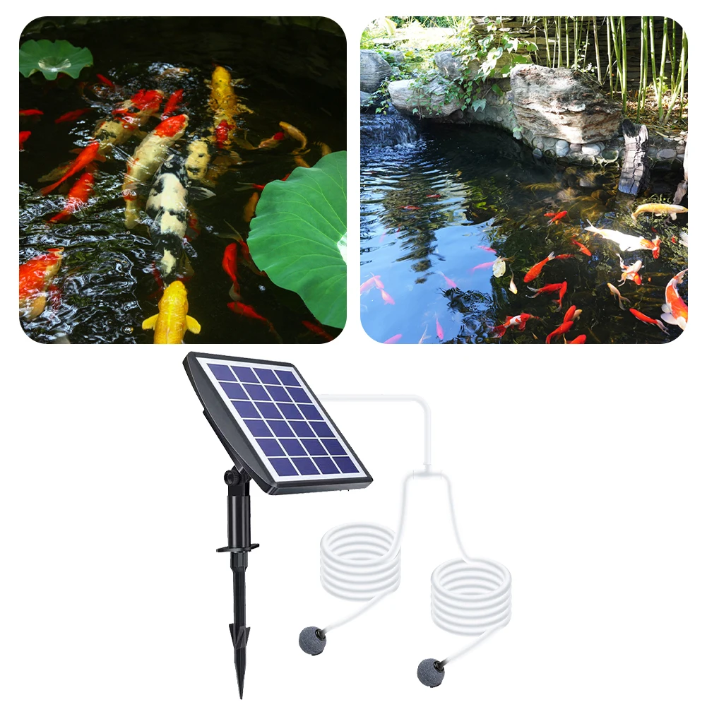 

Solar Fish Tank Oxygenator 3W Fishing Aerator High Efficiency Fishing Oxygenation Device for Pond Stock Tank Fishing Hydroponics