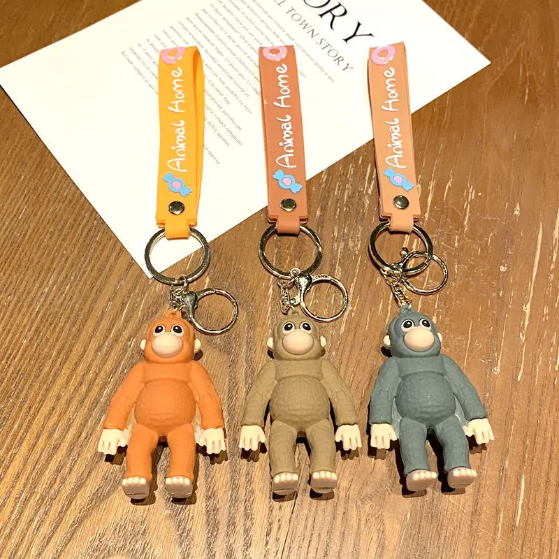 Cartoon Longarm Ape Doll Gorilla Keychain Monkey Creative Figurine Student Schoolbag Hanging Piece Gift Item