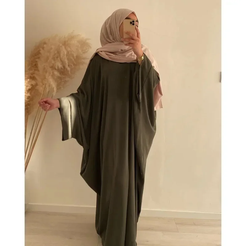 Ramadan Abaya Voor Vrouwen Batwing Een Stuk Gebed Hijab Jurk Moslim Vrouw Kimono Kaftan Gewaad Lange Khimar Islam Kleding