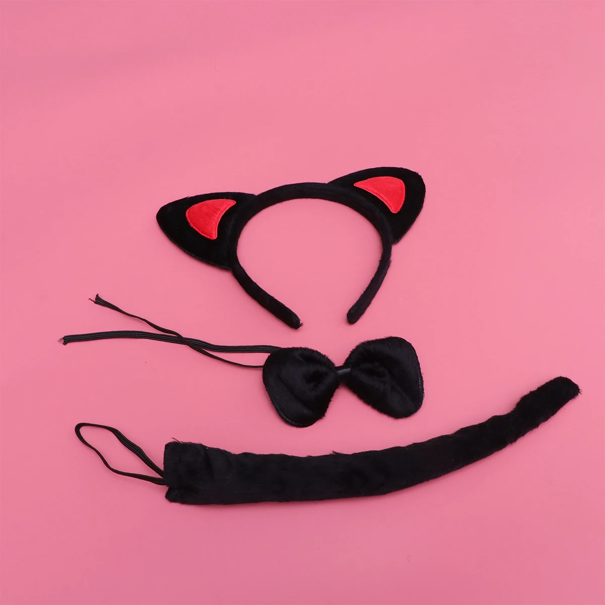 

3pcs Fox Costume Set Soft Material Adult Kids Halloween Cosplay Accessories Ears Bow Tail Stylish Unique Photos